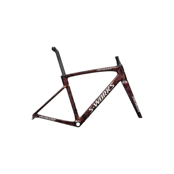 cycleXperience - 74425-00XX - Specialized - Conjunto de quadros S-Works Roubaix SL8 - Vermelho carbono brilhante a dourado e branco duna escovado seco Solidity - 3